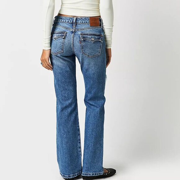 Women's LEVI'S Noughties Bootcut Jeans Medium Blue Denim Flared Y2K Size 29 30 - Picture 13 of 15